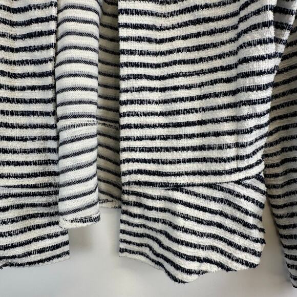 Loft Black and White Striped Open Front Cardigan Sweater Blazer Womens XS Petite - Picture 9 of 13